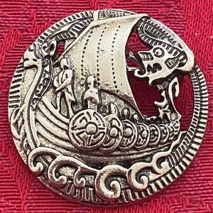 New Viking Ship Tibetan Silver Broach